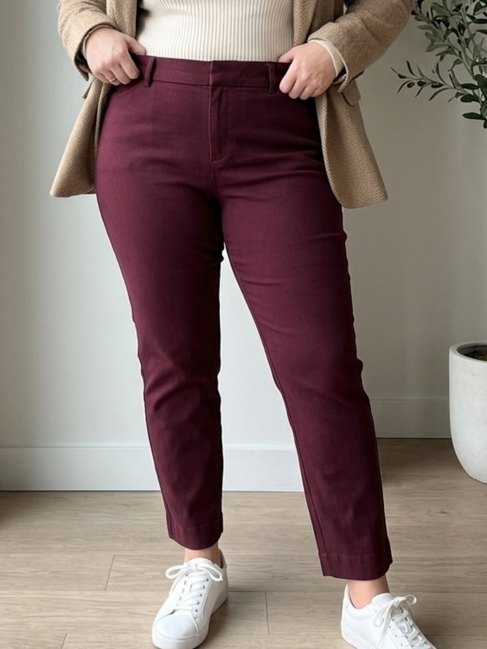 Old Navy Burgundy Pixie Skinny Ankle Pants Size 14